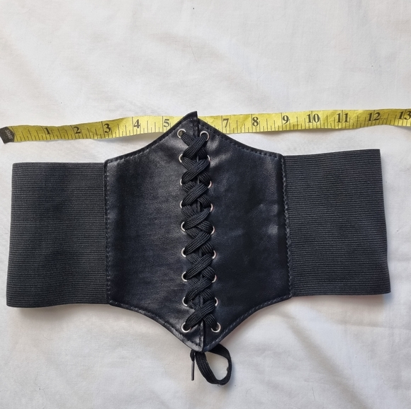 Lace up corset Belt Elastic Black - Picture 4 of 4